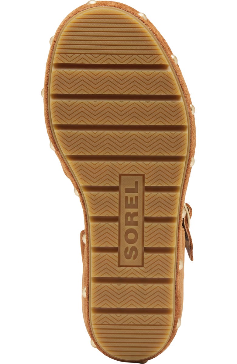 SOREL Sunpeak Ankle Strap Platform Wedge Sandal, Alternate, color, Iced Tea/ Gum