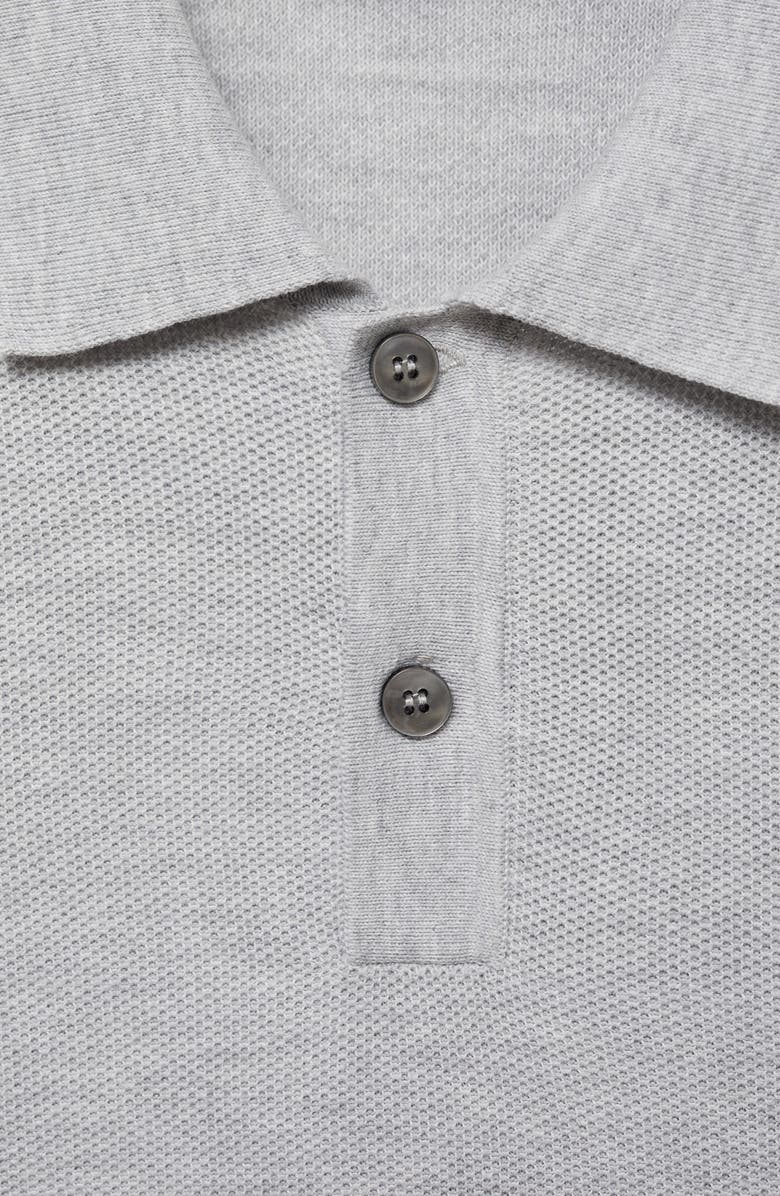 MANGO Structured Long Sleeve Polo Top, Alternate, color, 