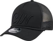 New Era Men's New Era Black Cincinnati Reds City Initial 9FORTY A-Frame M-Crown Adjustable Trucker Hat