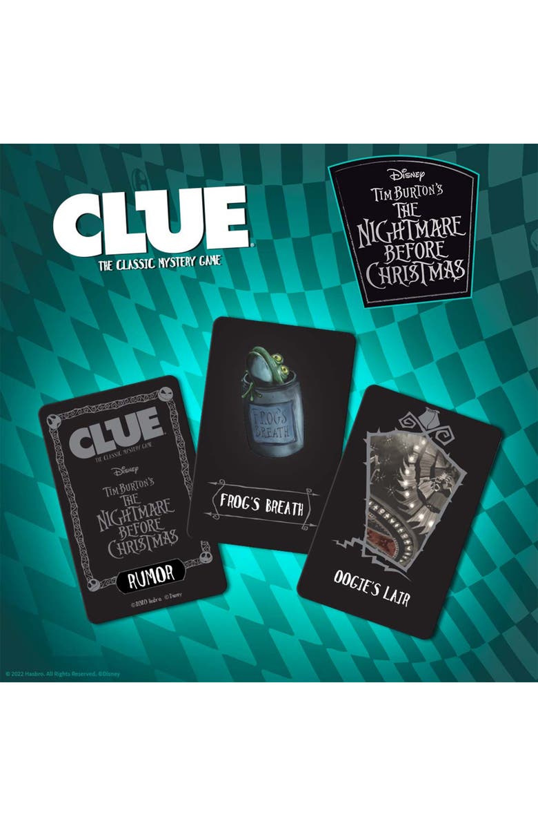 CLUE Nightmare Before Christmas Tim Burton Board Game, Ages 8+, Alternate, color, Multicolored