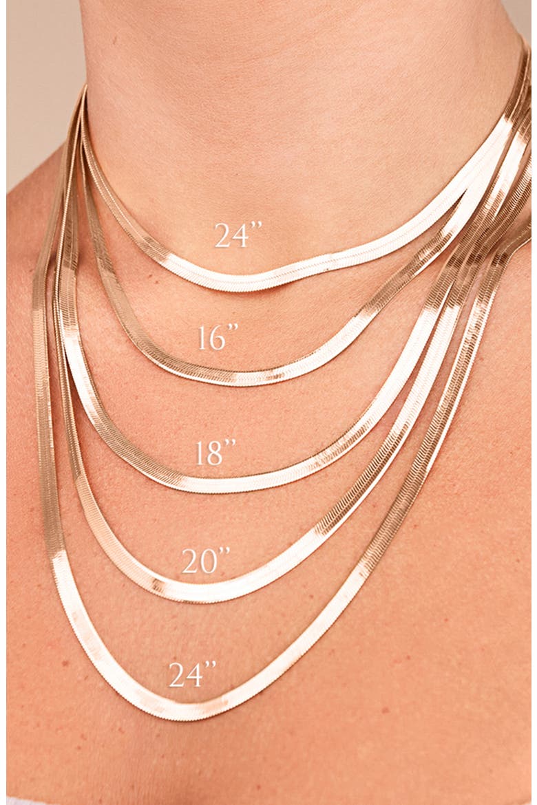 Sterling Silver Thick Herringbone Chain Necklace, Alternate, color, SILVER