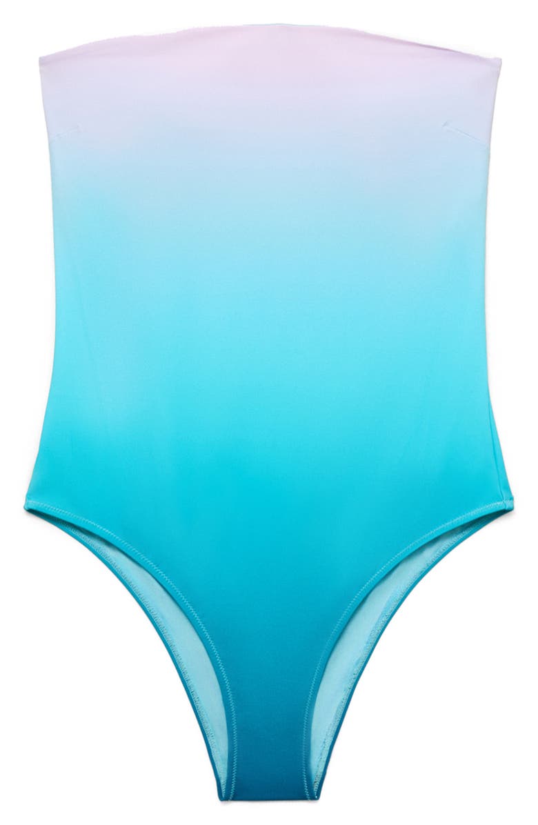 MANGO Gradient Strapless One-Piece Swimsuit, Main, color,
