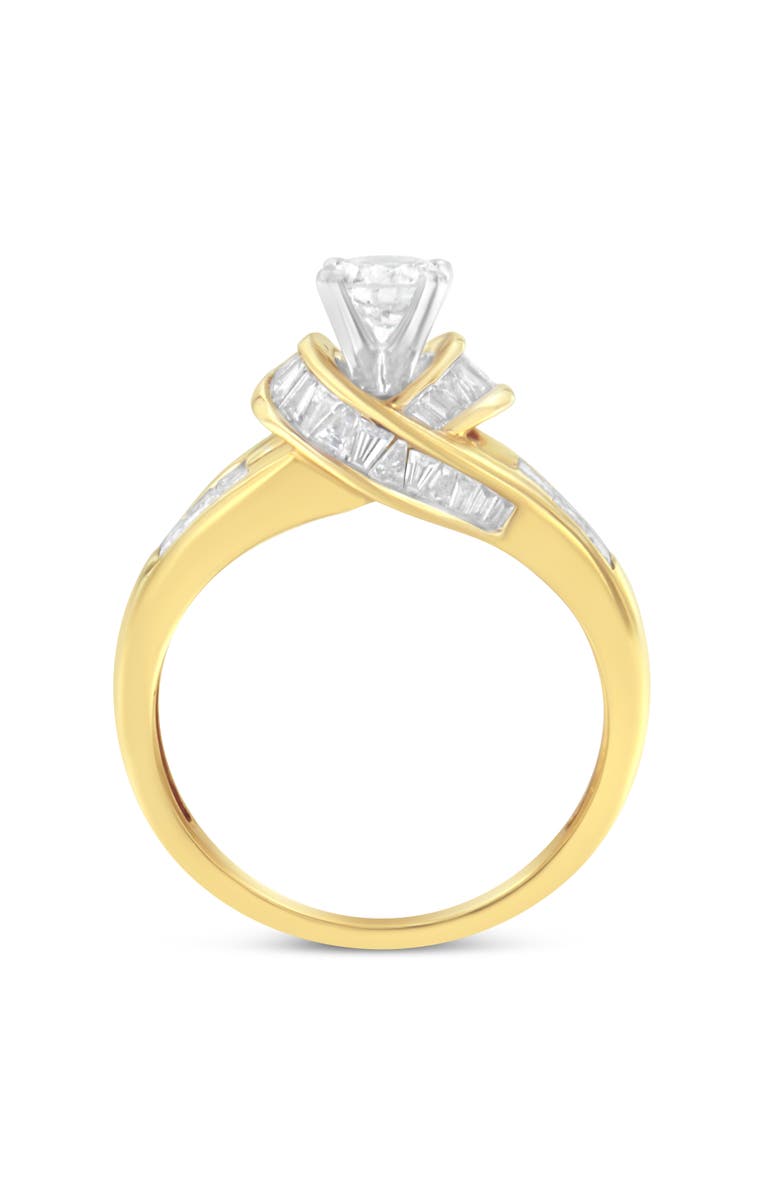 Haus of Brilliance 14K Gold 1 1/8Cttw Round Baguette and Princess Cut Diamond Ring, Alternate, color, Yellow Gold