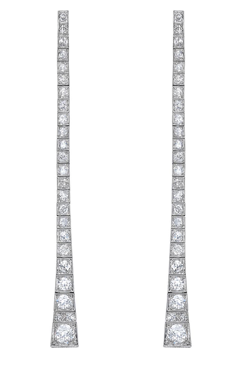 Mindi Mond Reconceived Diamond Straight Dangle Linear Drop Earrings, Main, color, Platinum/ Diamond
