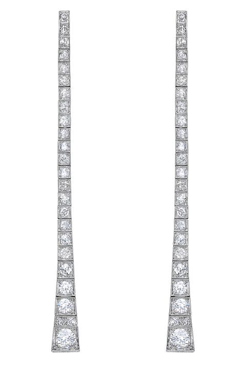 Reconceived Diamond Straight Dangle Linear Drop Earrings