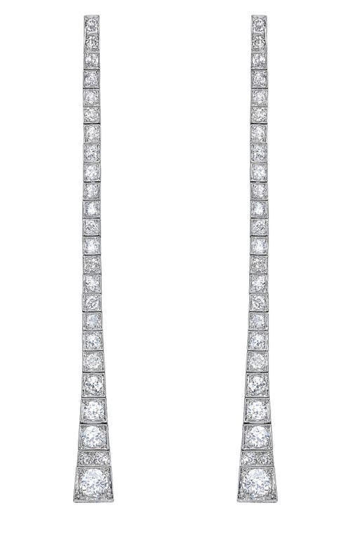 Mindi Mond Reconceived Diamond Straight Dangle Linear Drop Earrings In Platinum/diamond