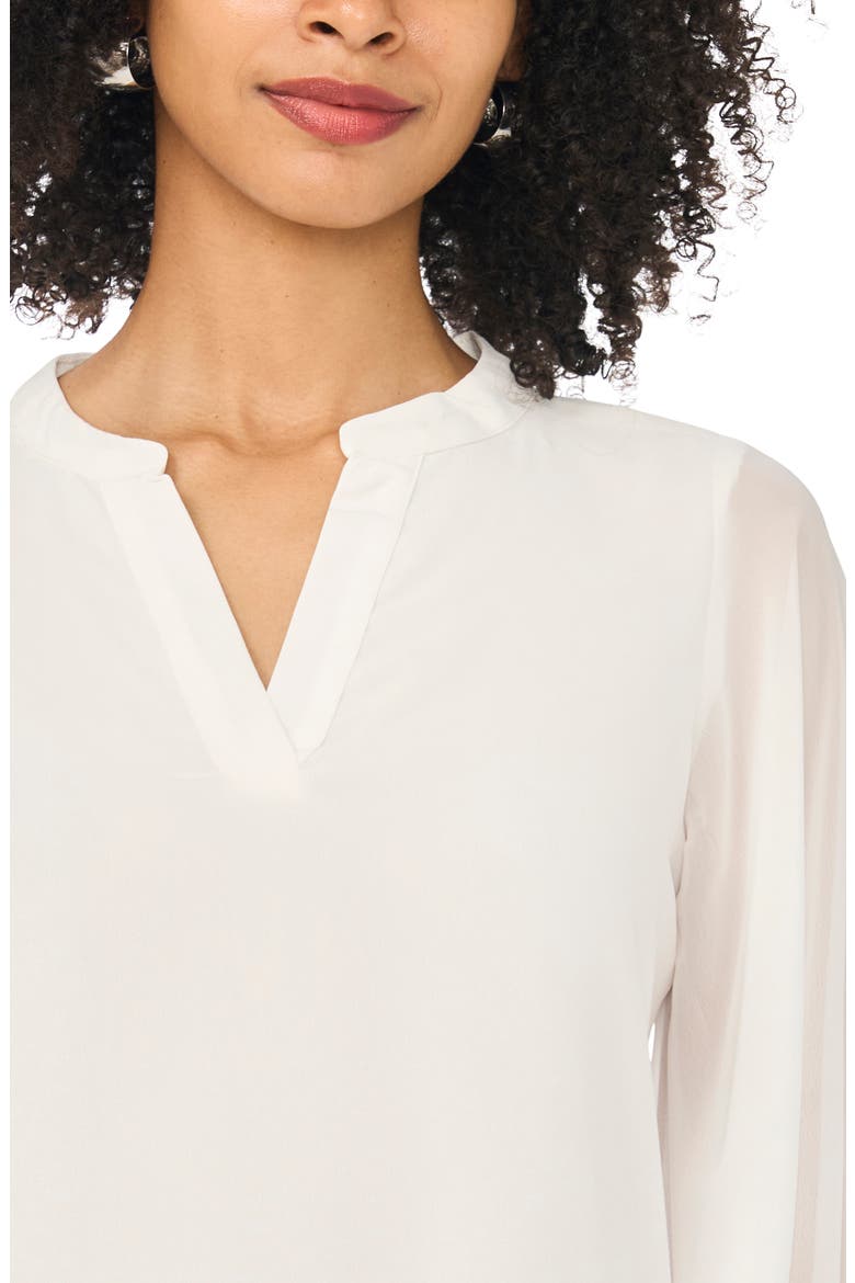 Split Neck Long Sleeve Top, Alternate, color, NEW IVORY