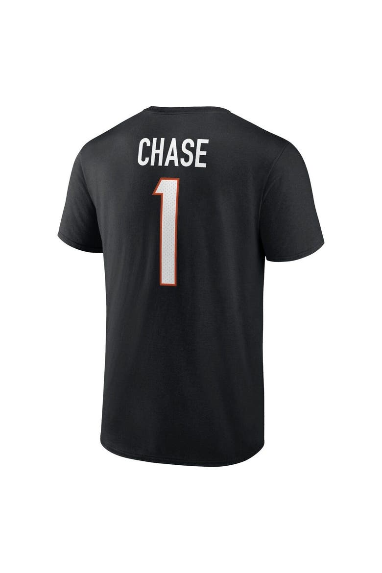 Men's Fanatics Ja'Marr Chase Black Cincinnati Bengals Player Icon Name & Number T-Shirt, Alternate, color, Black