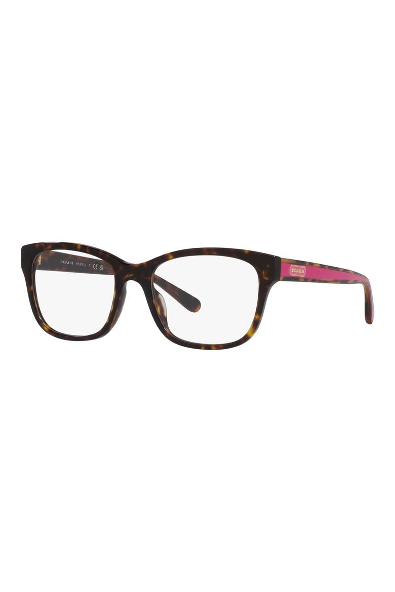 53mm Square Optical Glasses, Alternate, color, DK TORT