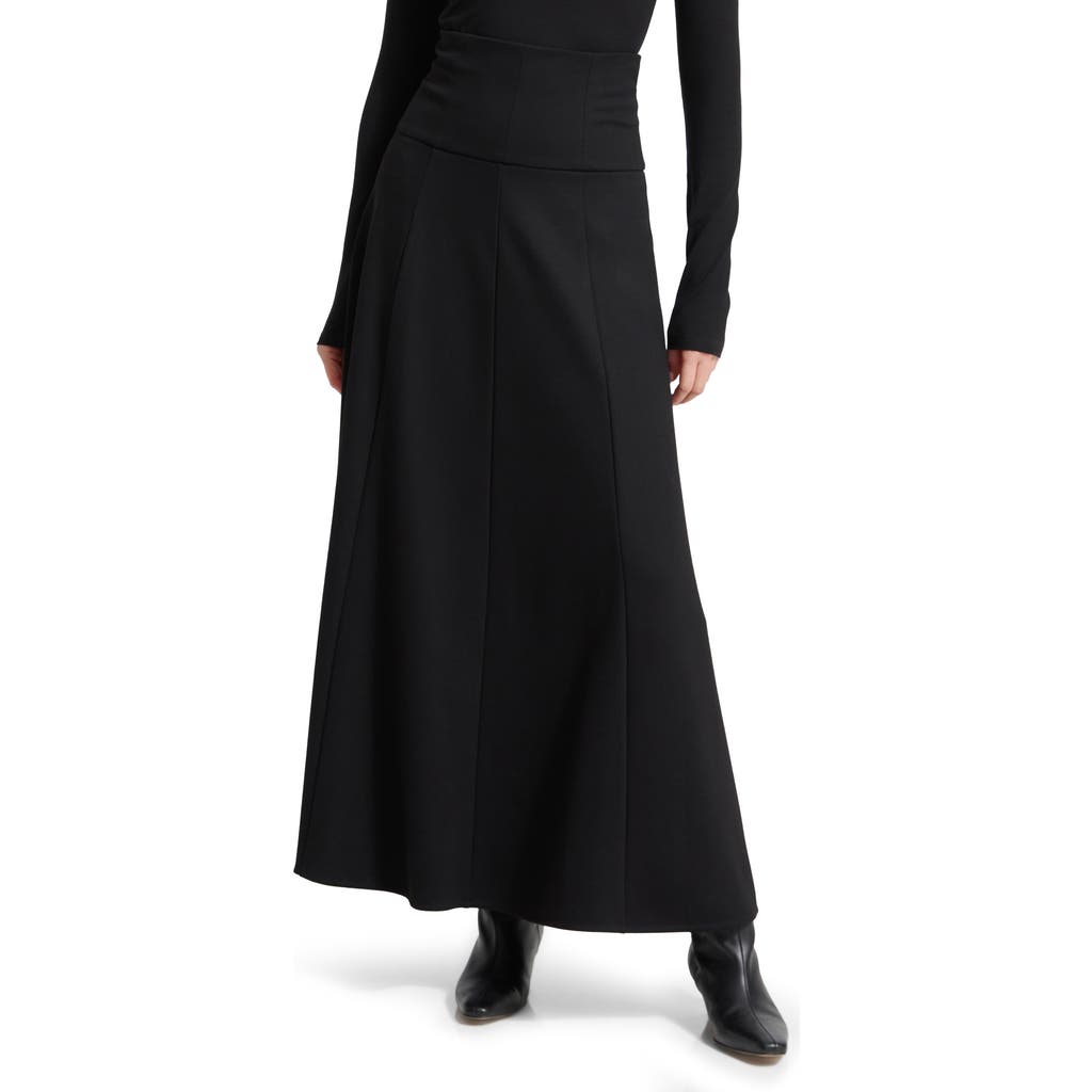 Marcella India Ponte Maxi Skirt In Black