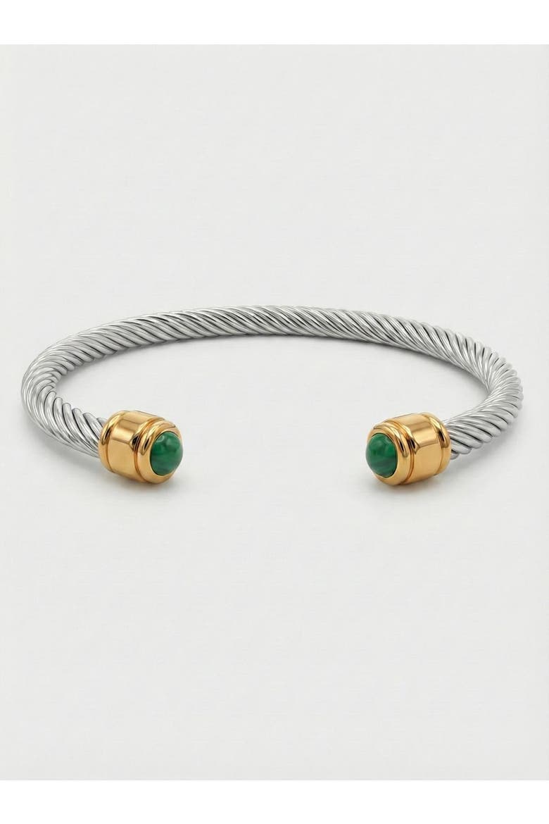 Open Cable Cuff Bracelet, Main, color, Silver