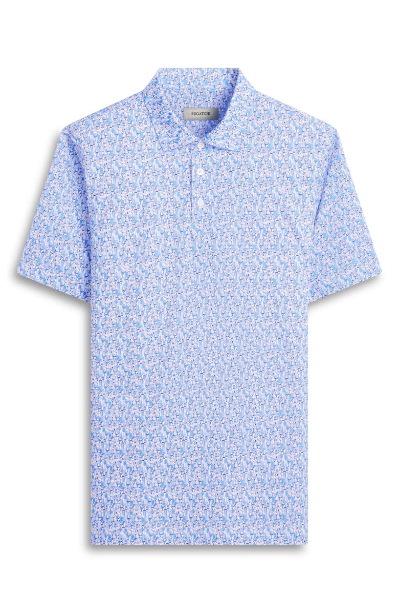 Bugatchi Victor OoohCotton<sup>®</sup> Barware Print Polo, Alternate, color, Sapphire