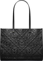 Tory Burch T Monogram Contrast Embossed Leather Tote