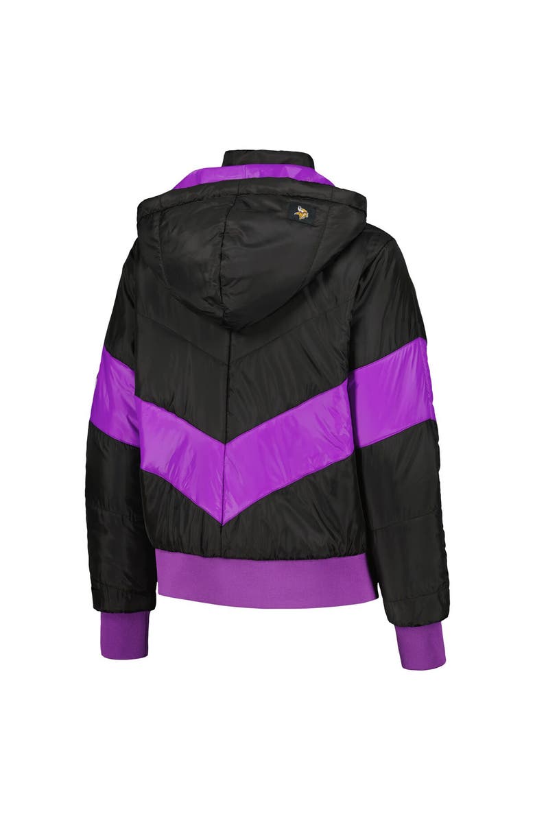 THE WILD COLLECTIVE Women's The Wild Collective Black Minnesota Vikings Puffer Full-Zip Hoodie, Alternate, color,