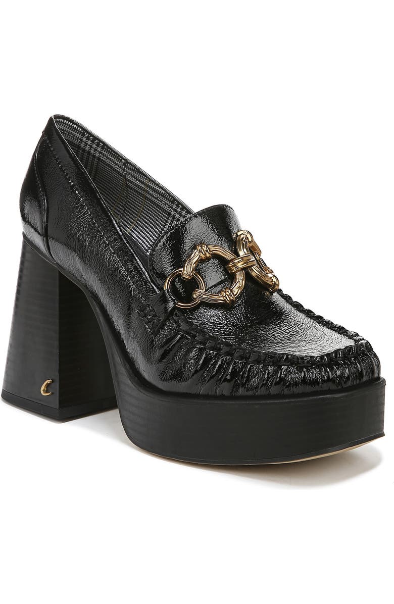 Circus NY by Sam Edelman Susie Platform Loafer Pump, Main, color, Black Glossy