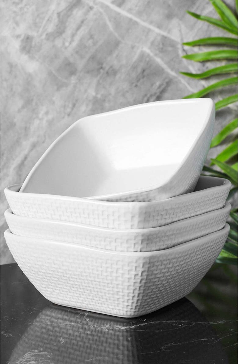 Stone Lain Olivia Stoneware 4-Piece Bowl Set, Alternate, color, White