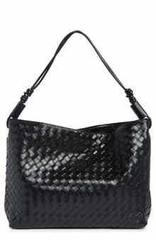 Woven Faux Leather Hobo
