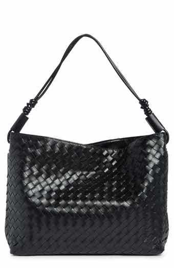 Woven Faux Leather Hobo