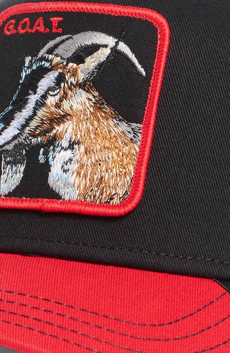 Goorin Bros. The Goat Steer Trucker Hat, Alternate, color, Black