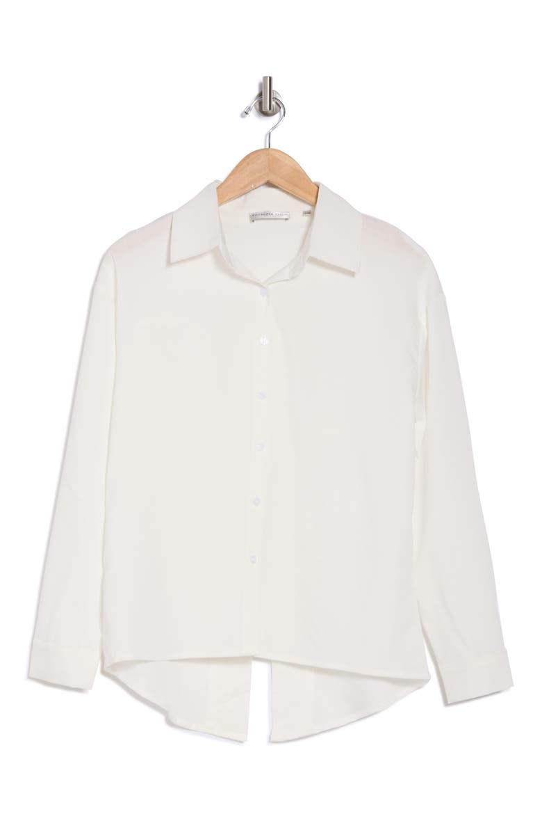 Split Back Button-Up Tunic Shirt, Alternate, color, WHITE