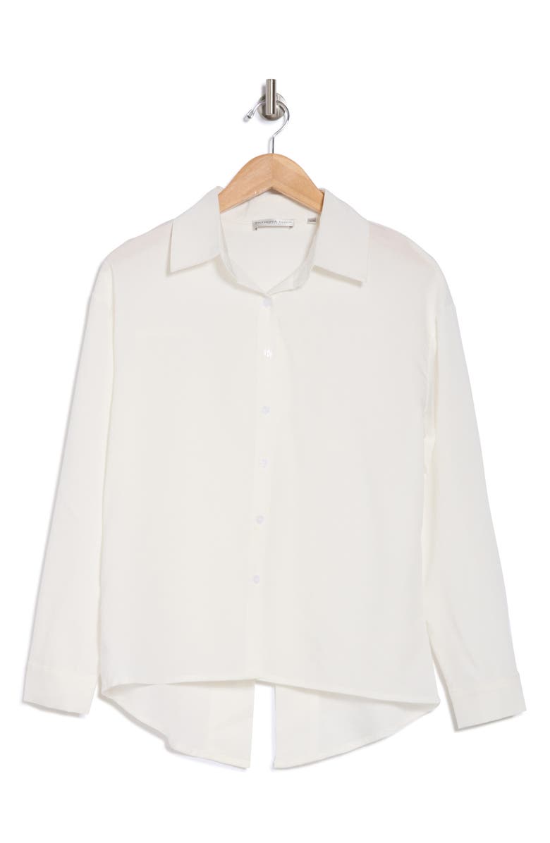 PATRIZIA LUCA Split Back Button-Up Tunic Shirt, Alternate, color, White