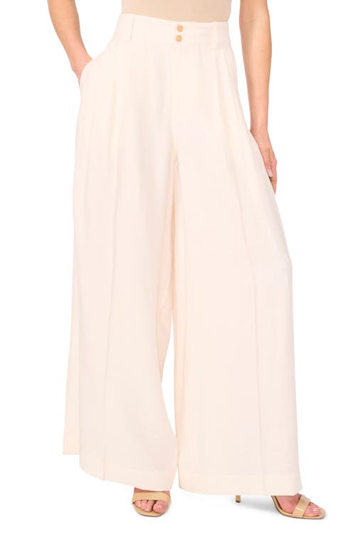 Cece Pleated High Waist Wide Leg Pants In Neutral