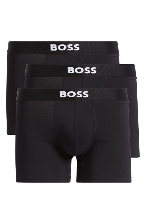 Shop Hugo Boss Boss 3-pack One Stretch Cotton Boxer Briefs In Black