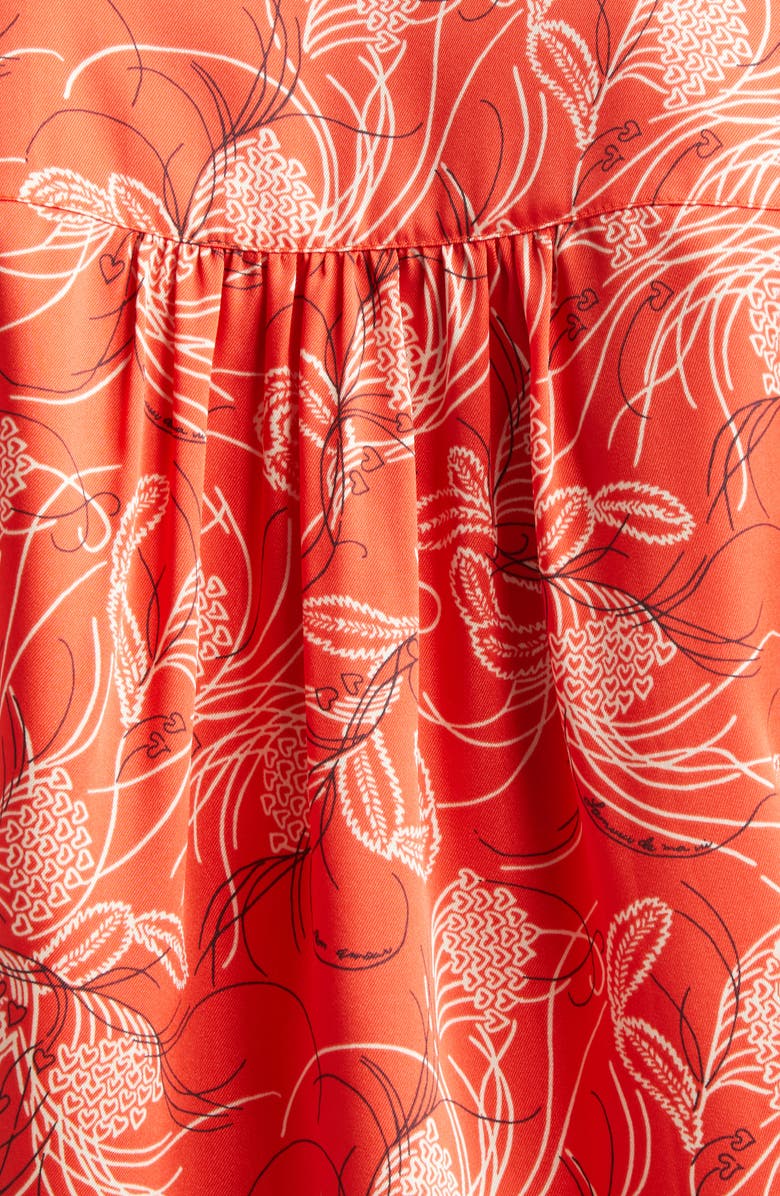 Cinq à Sept Abena Floral Puff Sleeve Tie Front Button-Up Shirt, Alternate, color, Bisou Multi