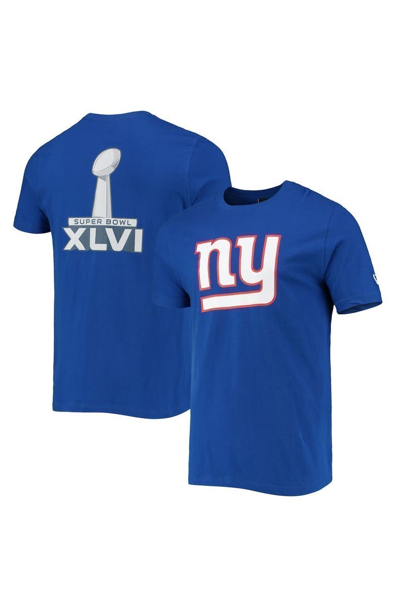 New Era Men's New Era Royal New York Giants Patch Up Collection Super Bowl XLVI T-Shirt, Main, color, 