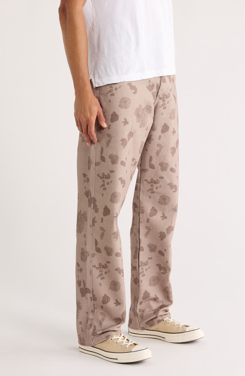 HONOR THE GIFT Tonal Floral Twill Pants, Alternate, color, Pebble