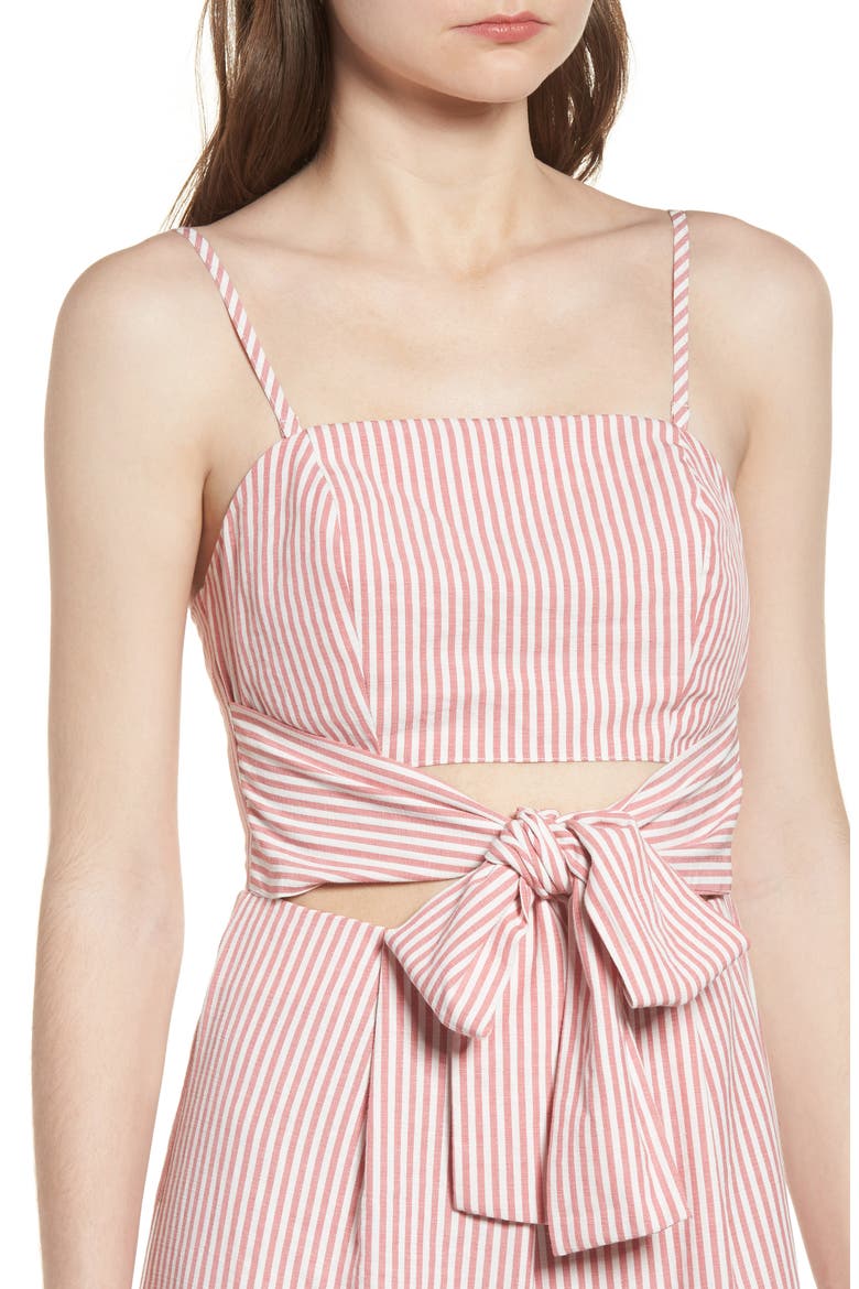 Strapless Cutout Jumpsuit, Alternate, color, PINK