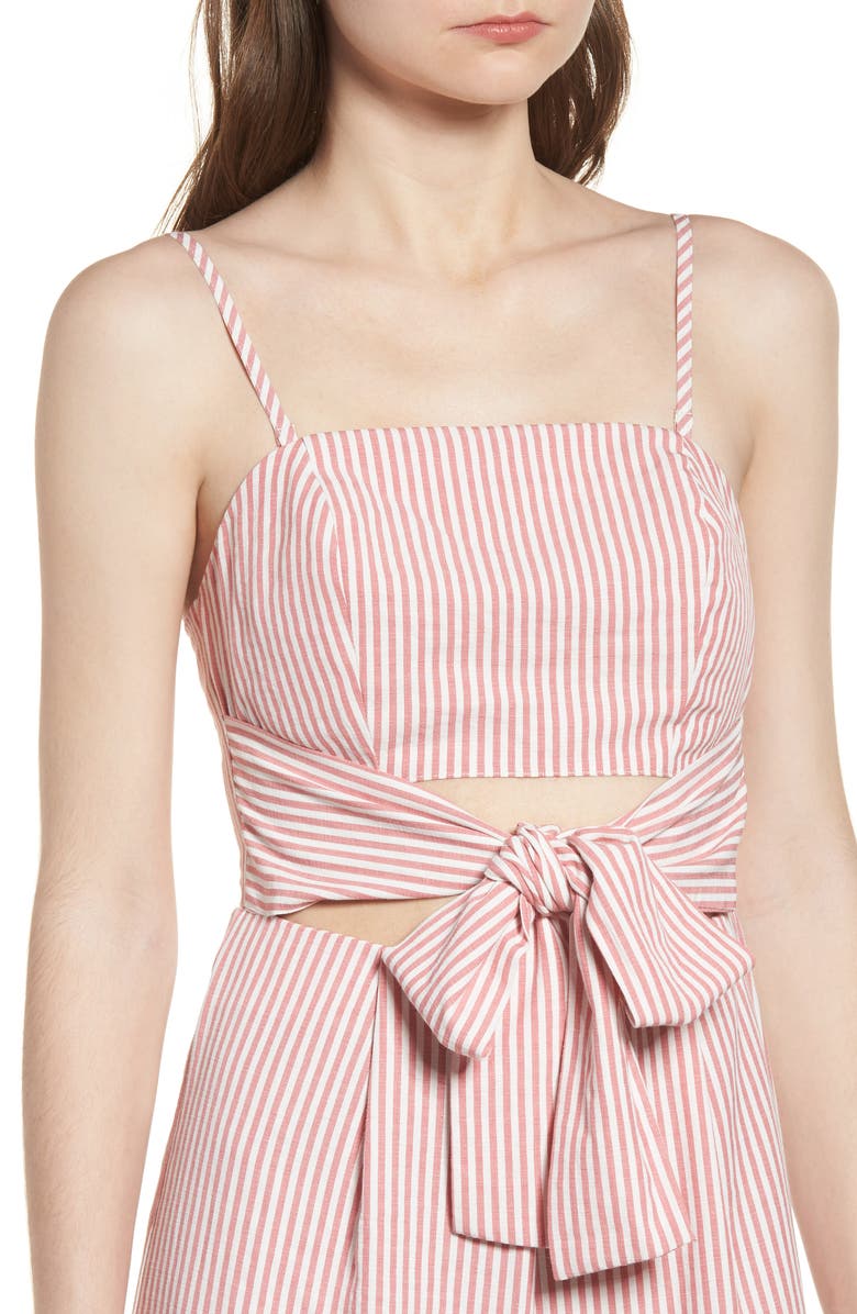 EVERLY Strapless Cutout Jumpsuit, Alternate, color, 