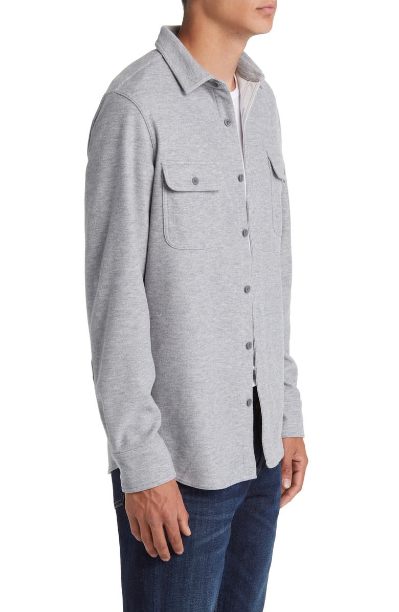 Treasure & Bond Trim Fit Stretch Overshirt, Alternate, color, Grey Heather