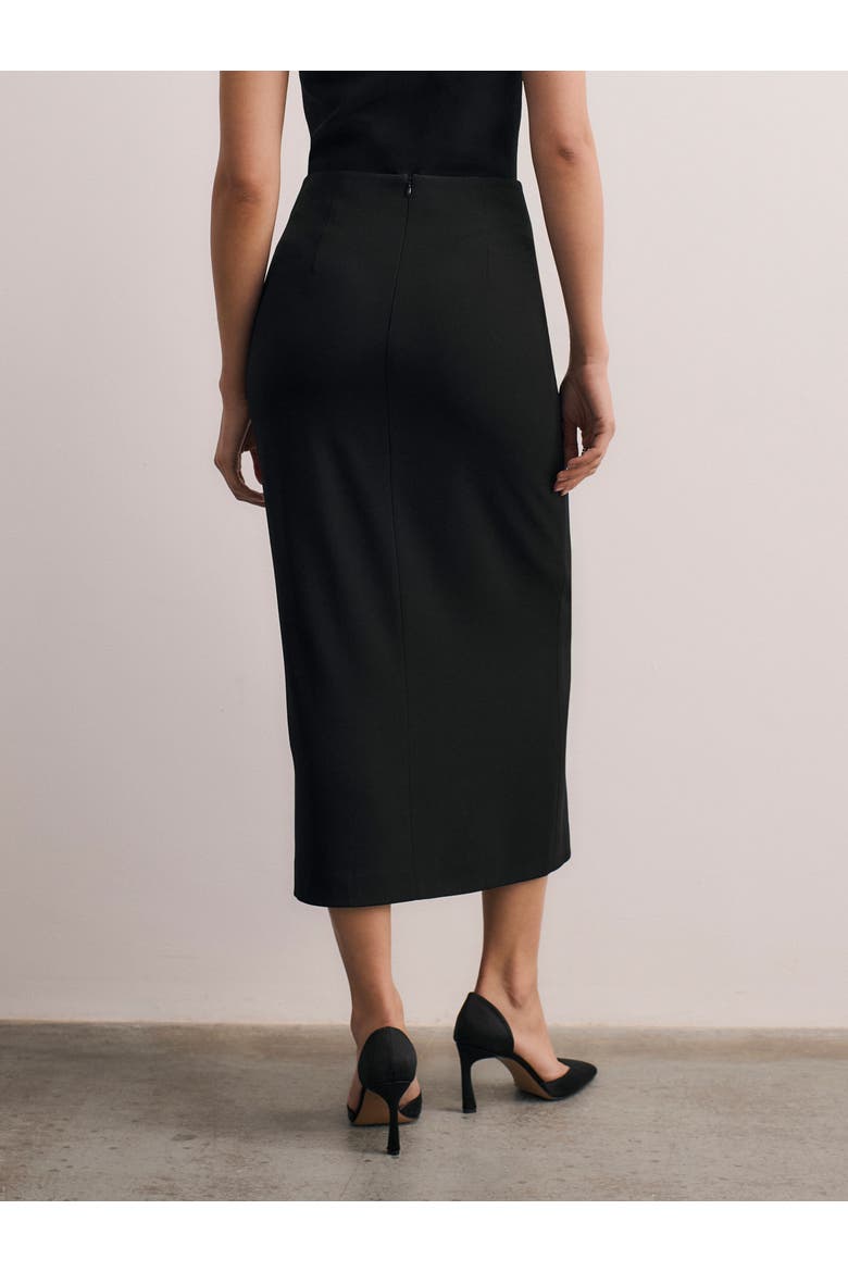 Oliena Crepe Pencil Skirt, Alternate, color, Black