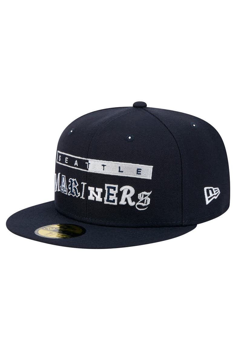 Men's New Era Navy Seattle Mariners Ransom 59FIFTY Fitted Hat, Main, color, Navy