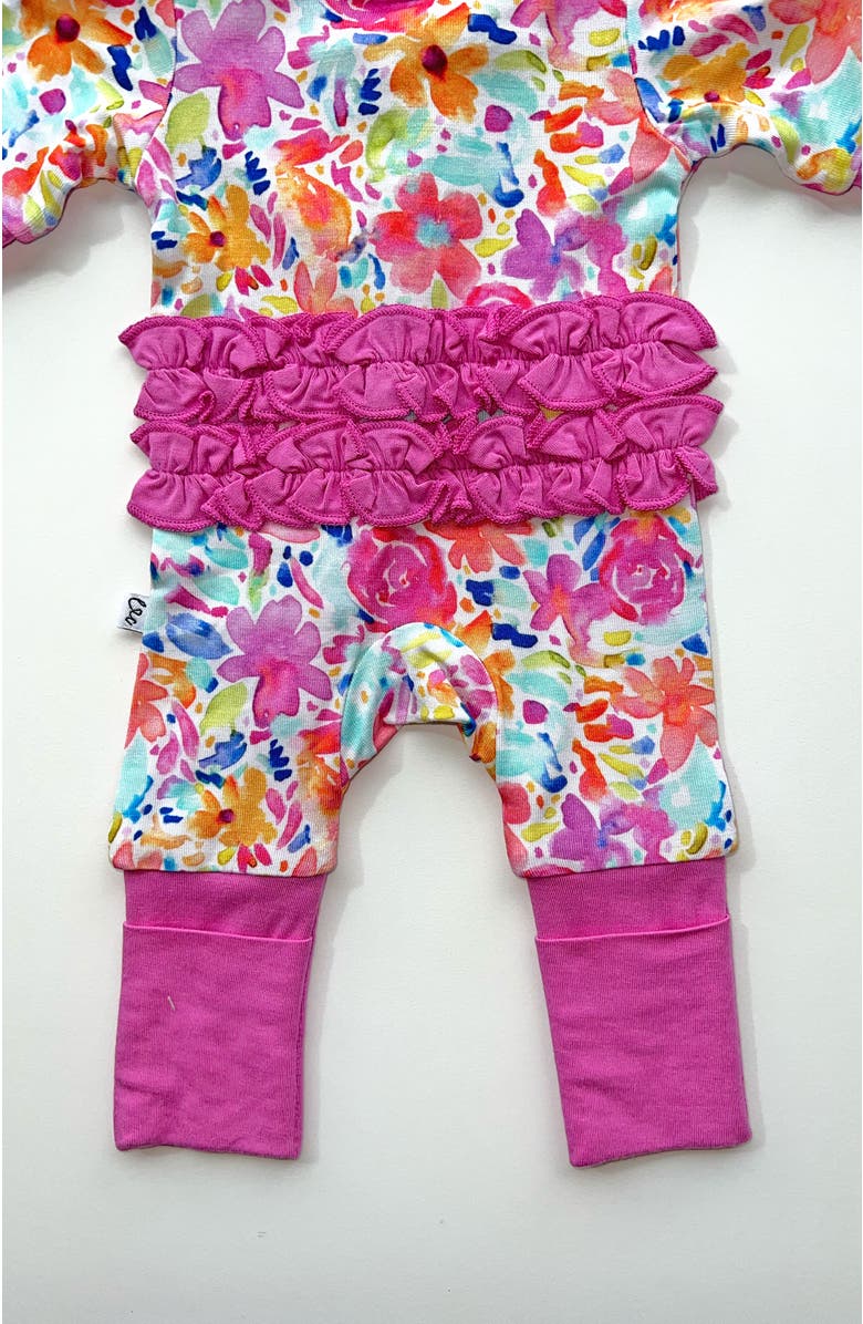 Laree + Co Korrie Ruffle Convertible Footie, Alternate, color, Floral