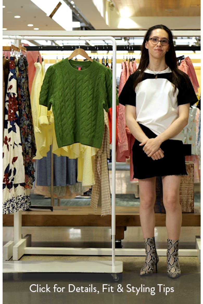 Cable Stitch Puff Sleeve Sweater video