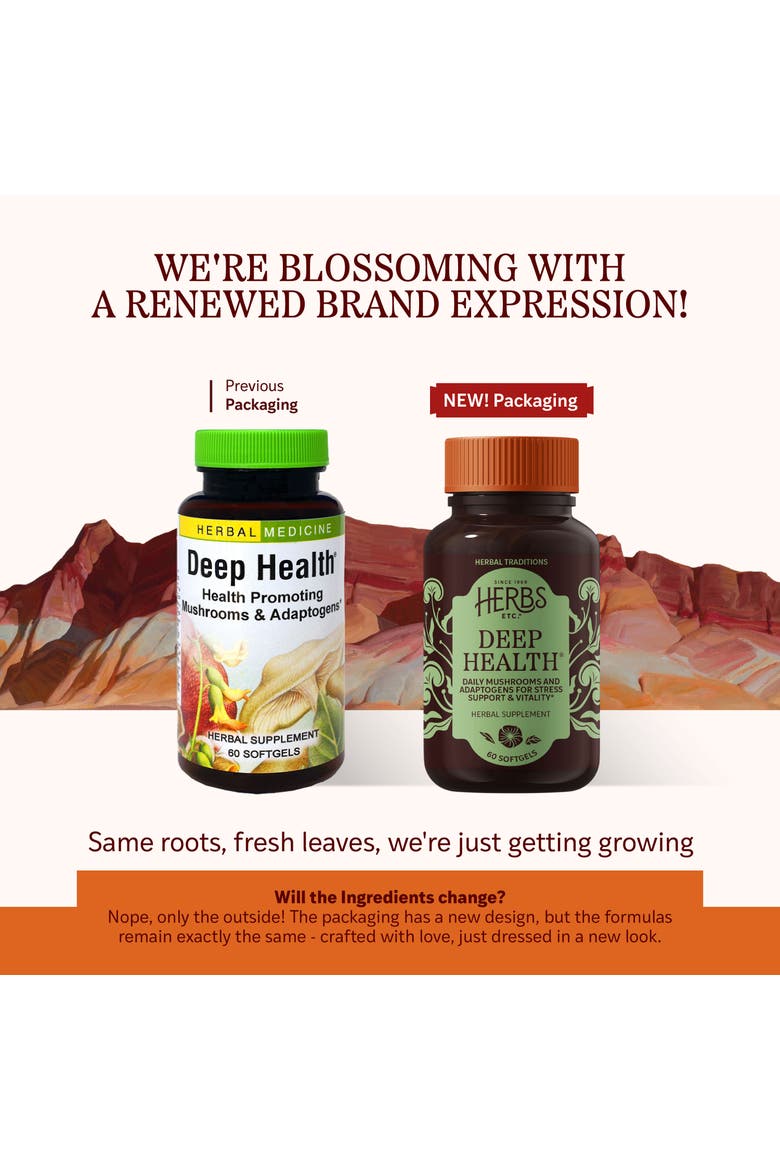 Deep Health - Daily Use Adaptogen Supplement - Aids Immune Health & Energy - with Reishi Mushroom - 60 Softgels, Alternate, color, No Color