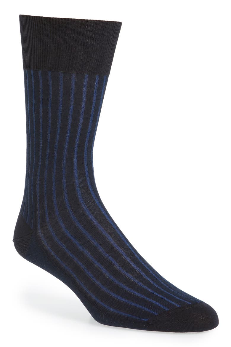 Shadow Cotton Socks, Main, color, DARK NAVY