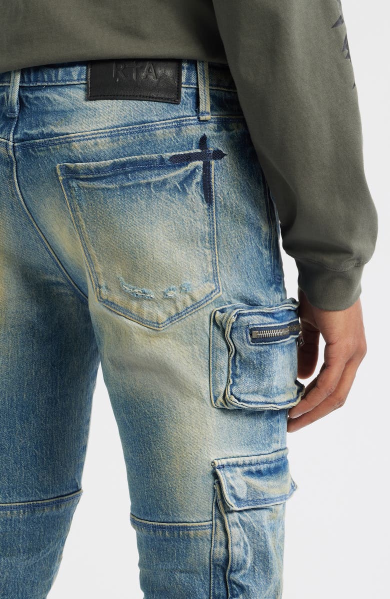 RtA Slate Cargo Skinny Jeans, Alternate, color, Muddy Sky