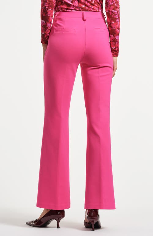 Isaac Mizrahi New York Flare Ponte Pants In Pink