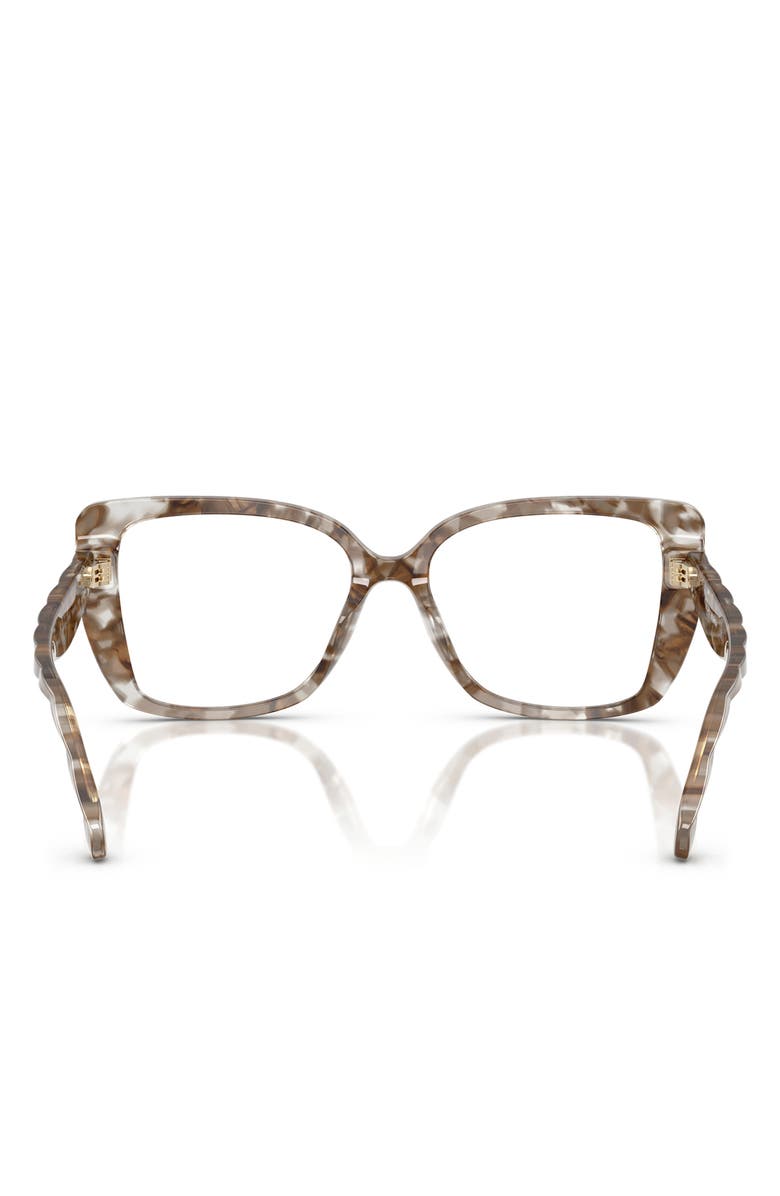 Tory Burch 53mm Square Optical Glasses, Alternate, color, Brown Tortoise