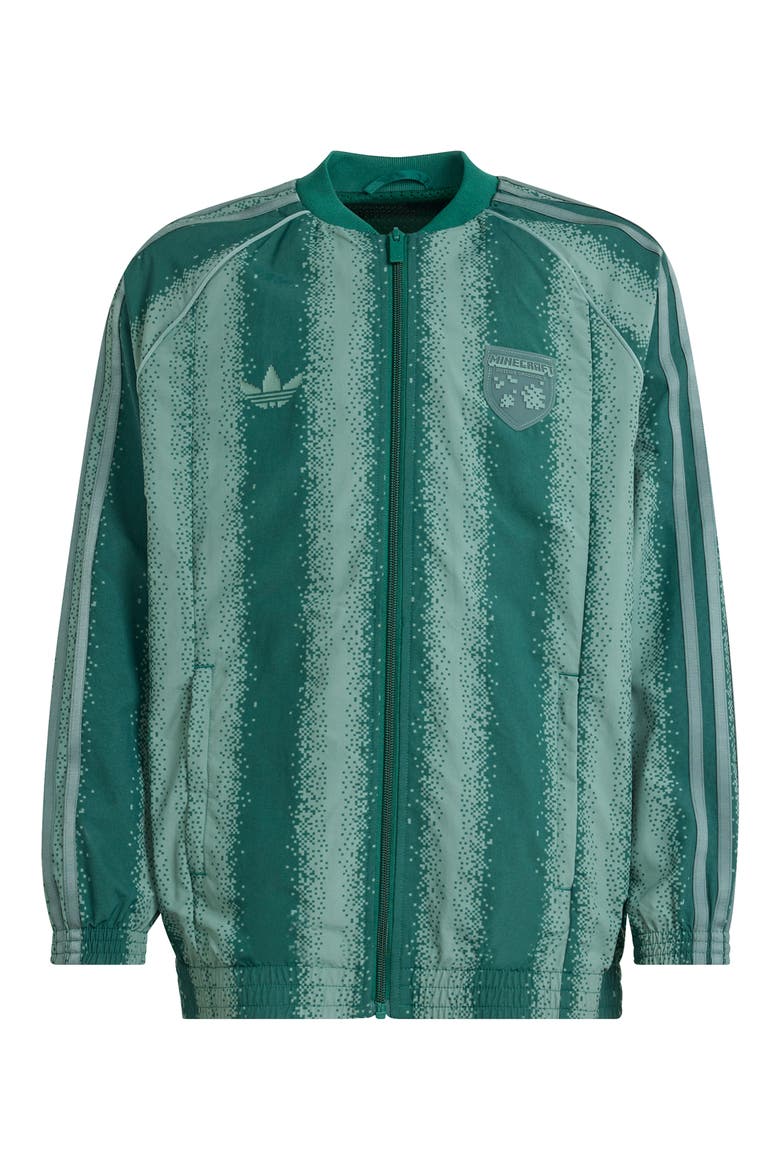 Kids' Minecraft 3-Stripes Track Jacket, Main, color, COLLEGIATE GREEN/ TECH EMERALD