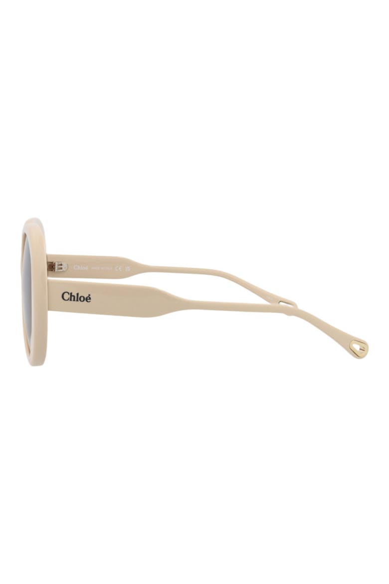 56mm Oversize Round Sunglasses, Alternate, color, IVORY/ BROWN