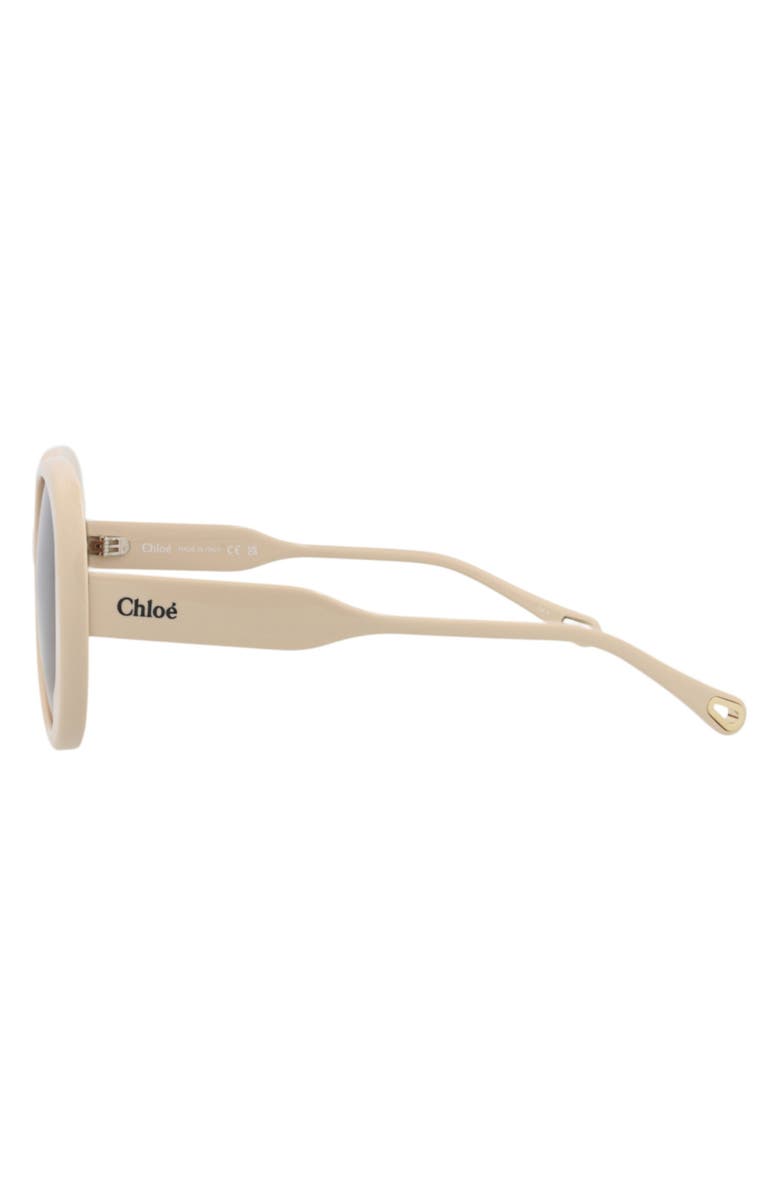 Chloé 56mm Oversize Round Sunglasses, Alternate, color, Ivory/ Brown