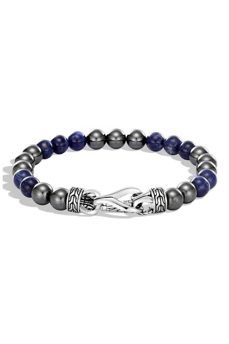 Men's Asli Beaded Bracelet , Main, color, SILVER