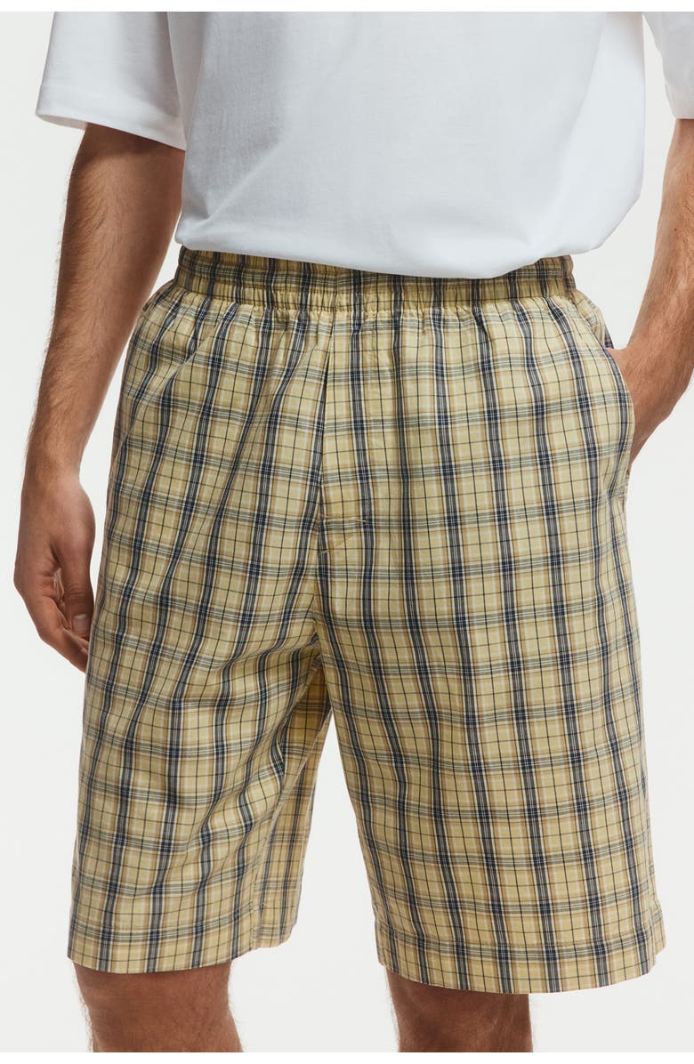 H&M 2-piece Cotton Loungewear Set, Alternate, color, Light Yellow/Checked