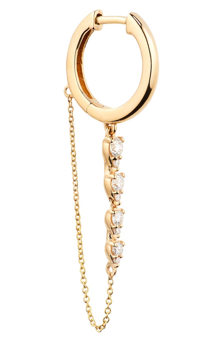 Dana Rebecca Designs Sophia Ryan Diamond Drop Huggie Hoop Earrings, Alternate, color, Yellow Gold/ Diamond