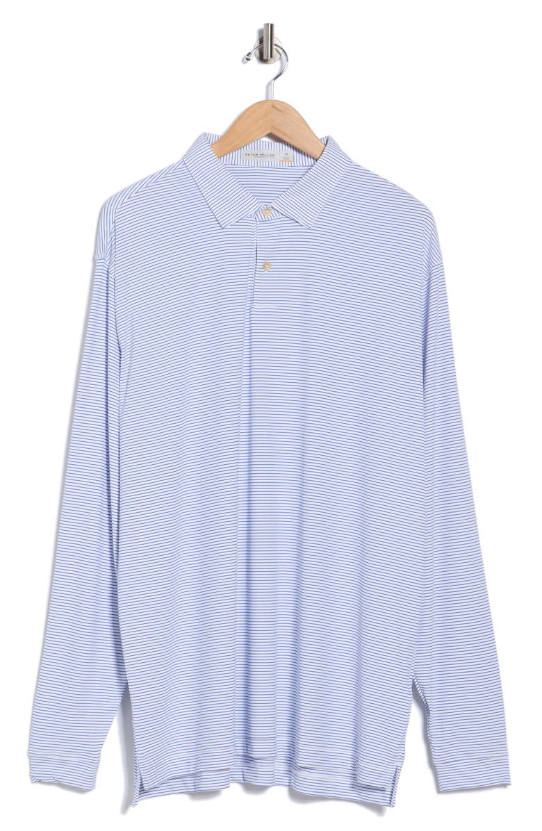 Peter Millar Featherweight UPF 50+ Stripe Polo, Main, color, White