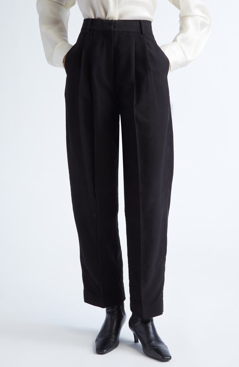 GIA STUDIOS Xanthe Cotton Trousers, Main, color, Black